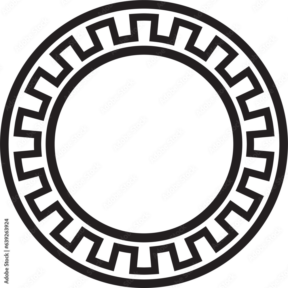Vector round black monochrome jewish national ornament. Star of David. Semitic folk circle, pattern. Israeli ethnic sign, ring..