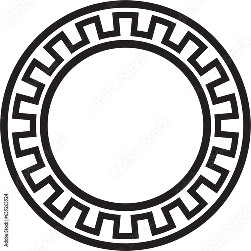 Vector round black monochrome jewish national ornament. Star of David. Semitic folk circle, pattern. Israeli ethnic sign, ring..