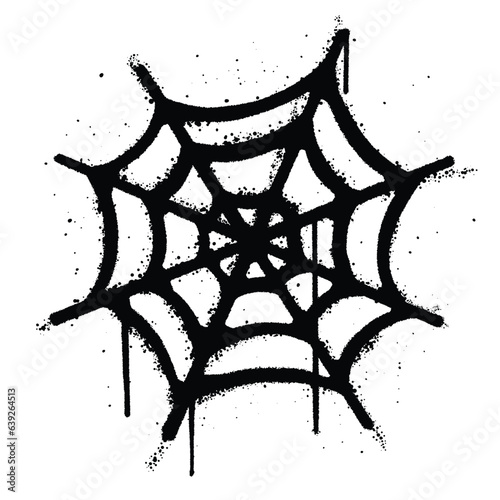 Graffiti spray paint Symbol spider web Isolated Vector
