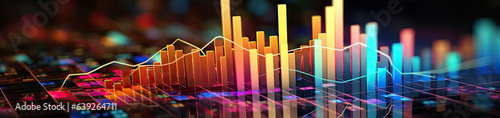 Panoramic view of financial charts