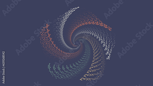 Abstract spiral vortex ball in splashes style background. This creative style data cycle background can be used as banner or presenting data cycle.