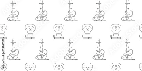 pattern with a skull and cigarettes, and kalyan