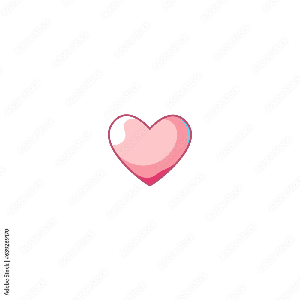 Love cute characters. Pink heart icon.