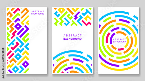 flat background with colorful lines, abstract stylish mosaic design, modern template cover design