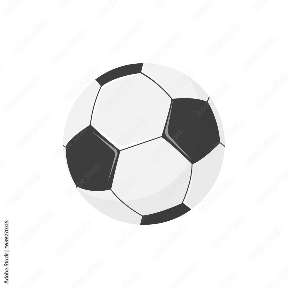 Realistic modern soccer red and white round ball item with shadow. Football match, competition and tournament attribute. Sport and championship. Game and winners reward. Vector illustration Realistic modern soccer red and white round ball item with shadow. Football match, competition and tournament attribute. Sport and championship. Game and winners reward. Vector illustration