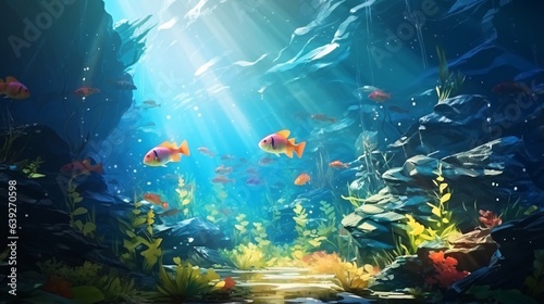 Generative AI. Fishes swim