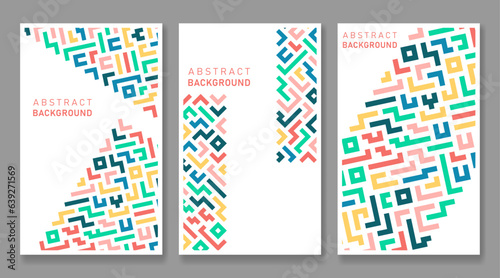 flat background with colorful lines, abstract stylish mosaic design, modern template cover design