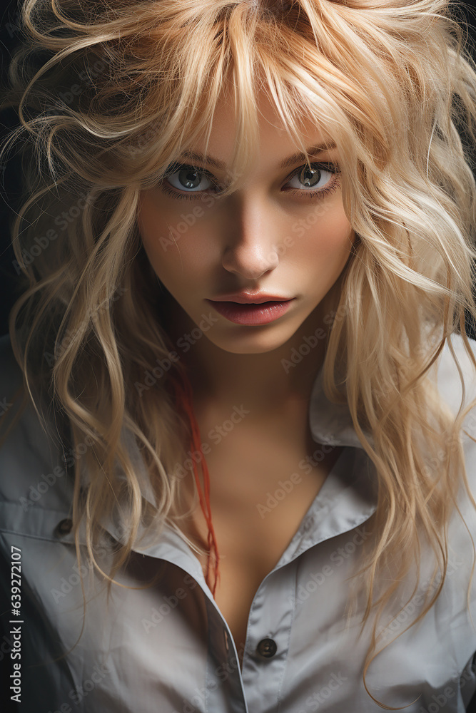Fototapeta premium Portrait of a beautiful young woman with evening make-up
