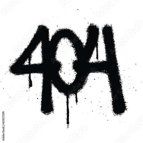 Graffiti spray paint Symbol 404 error Isolated Vector