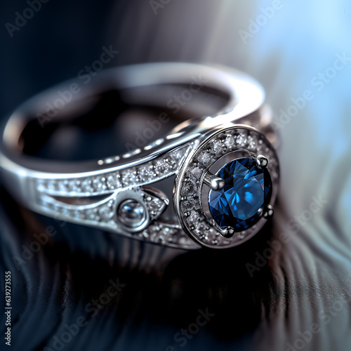 Ring with a blue gemstone