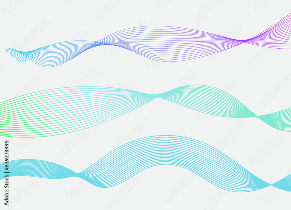 Colorful wave lines isolated white background. Curved wavy line. Vector illustration Colorful wave lines isolated white background. Curved wavy line. Vector illustration