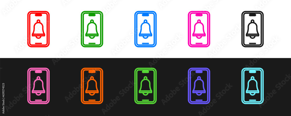 Set line Emergency mobile phone call to hospital icon isolated on black and white background. Vector Set line Emergency mobile phone call to hospital icon isolated on black and white background. Vector