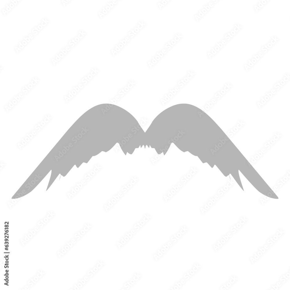 Monochrome illustrations set of different stylized wings for logos or labels design projects. Vector pictures set of line wings bird or angel Monochrome illustrations set of different stylized wings for logos or labels design projects. Vector pictures set of line wings bird or angel