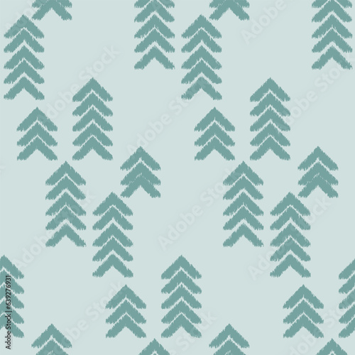 seamless ikat pattern with green geometric elements