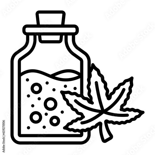 Weed Liquid vector outline design, hallucinogen and stimulant symbol, thca and cbda sign, psychoactive nature drug stock illustration, Hash oil Extraction concept
