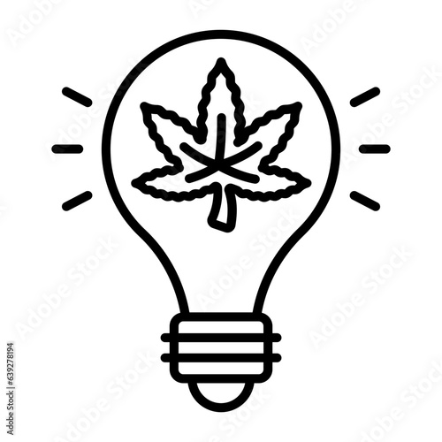 HID marijuana grow light vector outline design, hallucinogen and stimulant symbol, thca and cbda sign, psychoactive nature drug stock illustration, Bulbs for Indoor Hemp Plant Grows concept