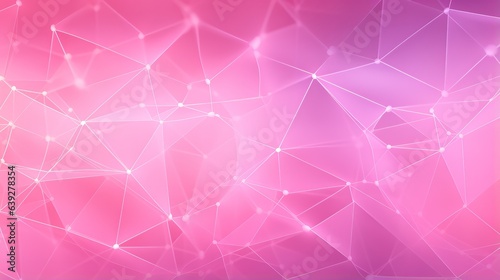 Abstract pink gradient background. Network connection structure. Grid.