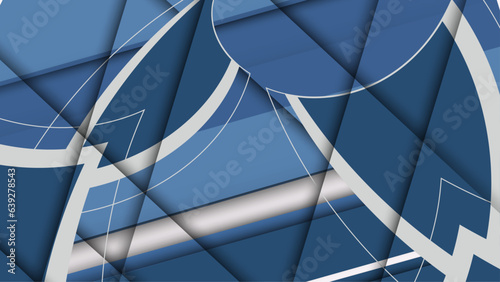 Elegant geometric blue and white business abstract background. Vector illustration.