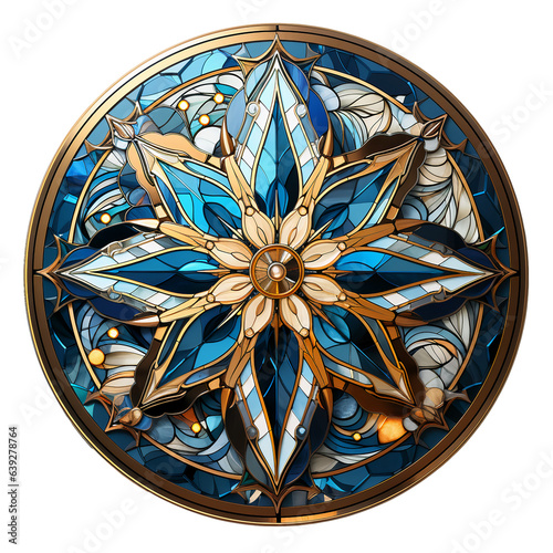 Christmas Stained Glass isolated on white background