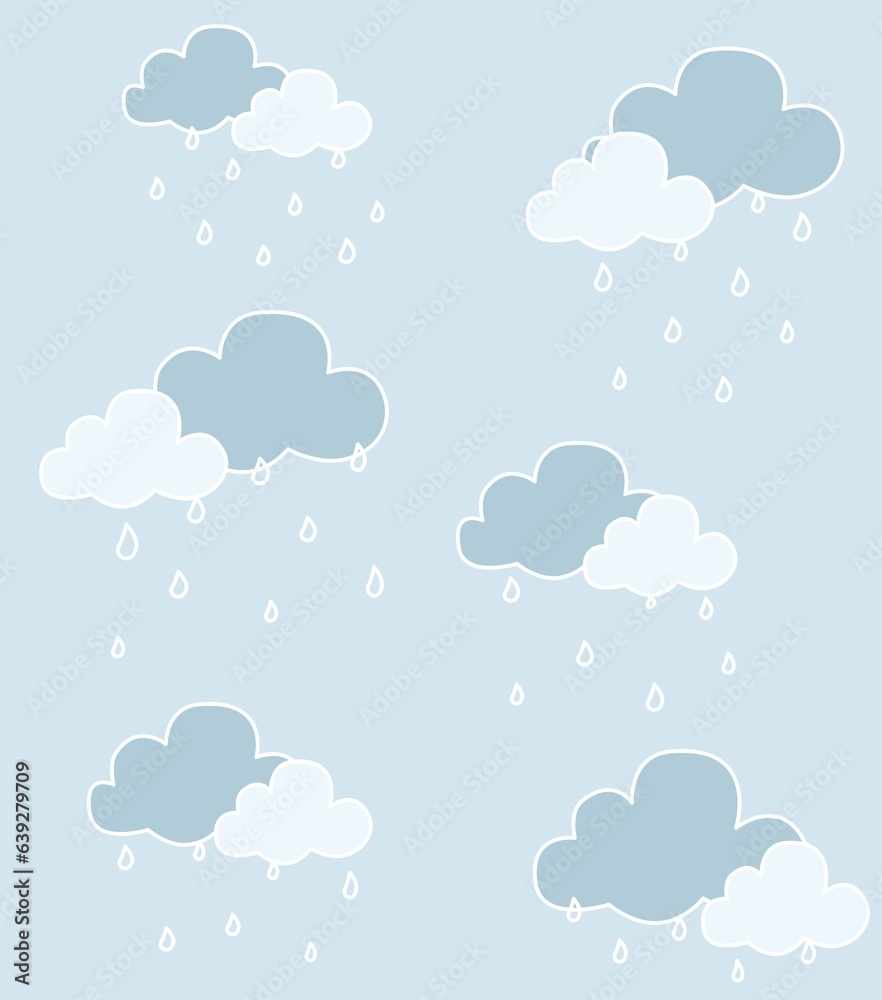 Seamless pattern with clouds background