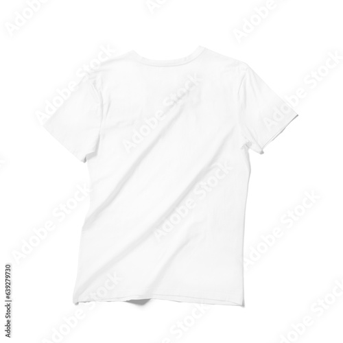 Close up view v neck t shirt isolated on white background.