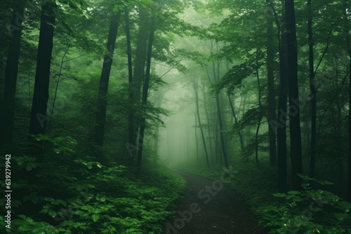 Rainforest s natural scene  Picturesque landscape photography. Generative AI