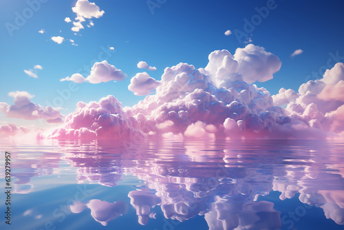 colorful clouds floating under the blue sky. AI generative