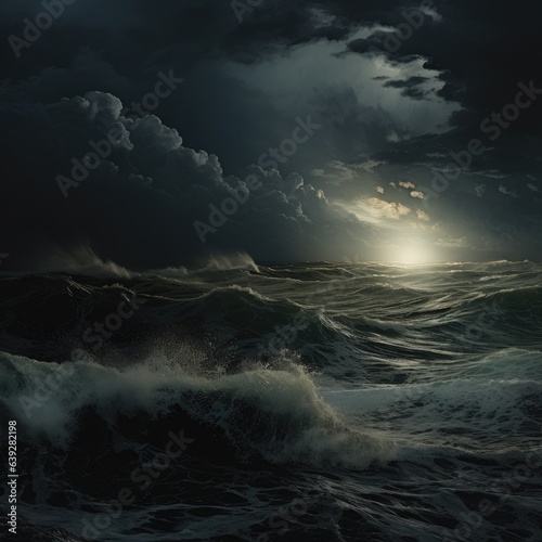 cinemativ view of the rough sea during a storm.  © CreativeCreations