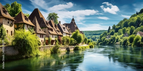 Canvas-taulu Dordogne Village Serenity