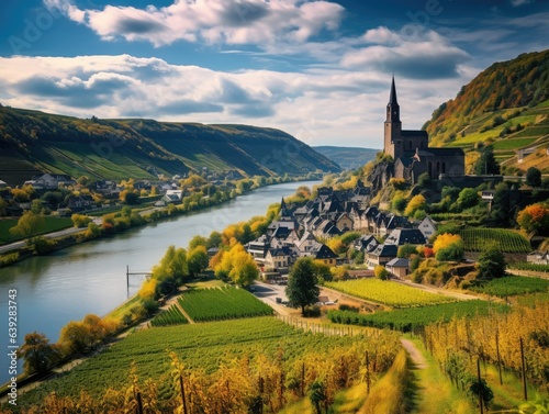 Rhine River Vineyard Scenery