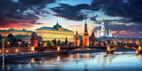 Dusk at Moscow Kremlin