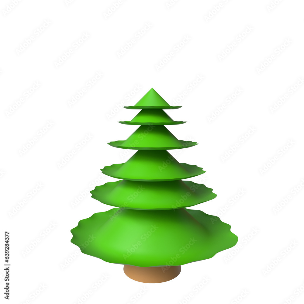 3d Christmas tree with golden star rendering 3d Christmas tree with golden star rendering