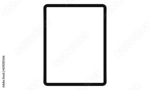 Tablet isolated on transparent background with transarent screen. Tablet with blank screen. isolated tablet. Vector illustration. 