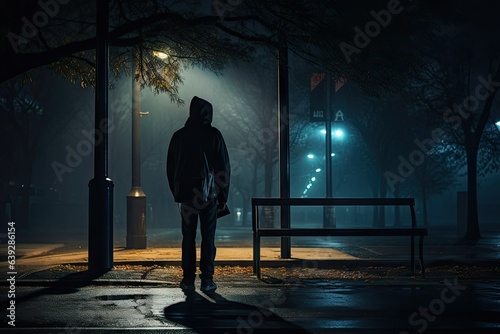 Doomer at Night Bus Stop