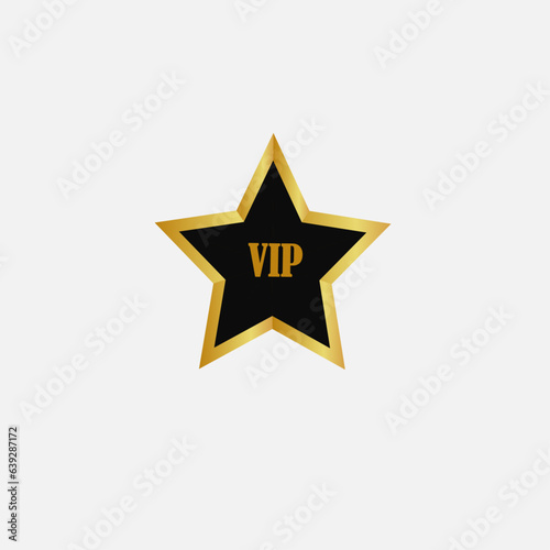 vip golden star icon on white