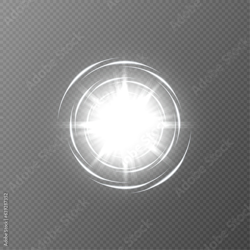 Abstract sun glare translucent glow with a special light effect. Vector blur in the movement of glowing highlights. Sun. Light effect png	
