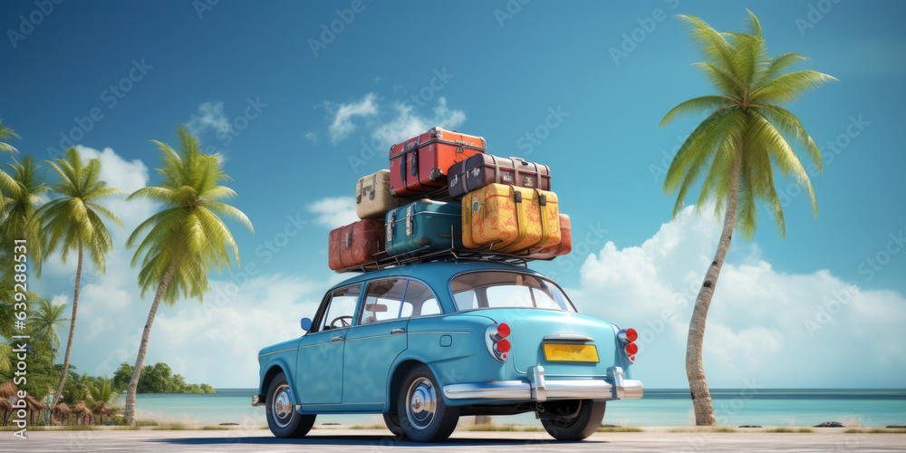 Ready for summer vacation, travel background