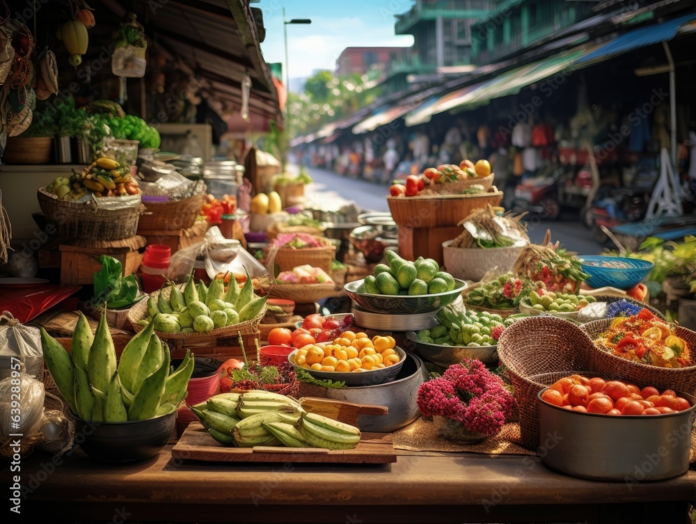 Bustling Thai Street Market