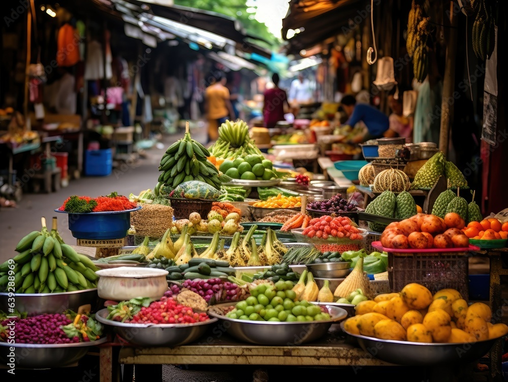 Bustling Thai Street Market