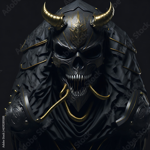 Skeleton mask on a black background