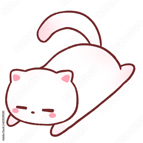Lazy white cat