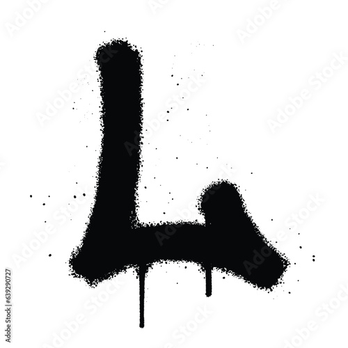 Graffiti spray paint Alphabet L Isolated Vector