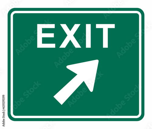 Exit road sign