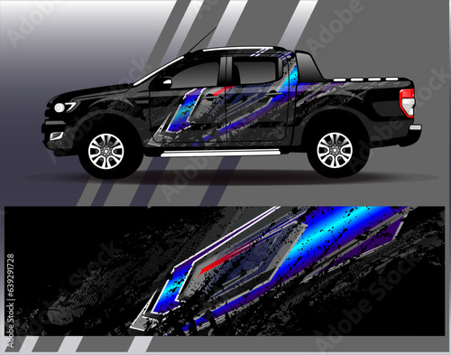 Race car wrap decal designs. Abstract racing and sport background for car livery or daily use car vinyl sticker