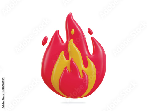 3d fire icon vector illustration