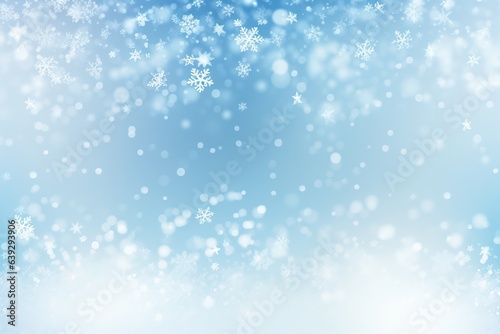 Snowflakes Background. Magical heavy snow flakes backdrop. Snowstorm ice particles. Generative Ai. © Spiraldesign