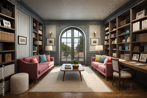 living room with books © Image Studio