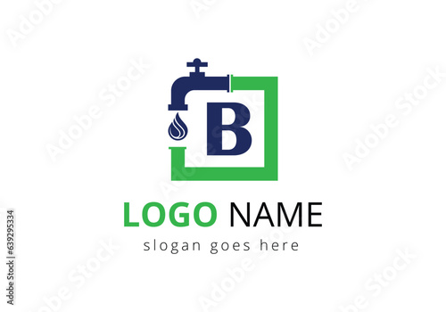 Letter B Plumber Logo Design.