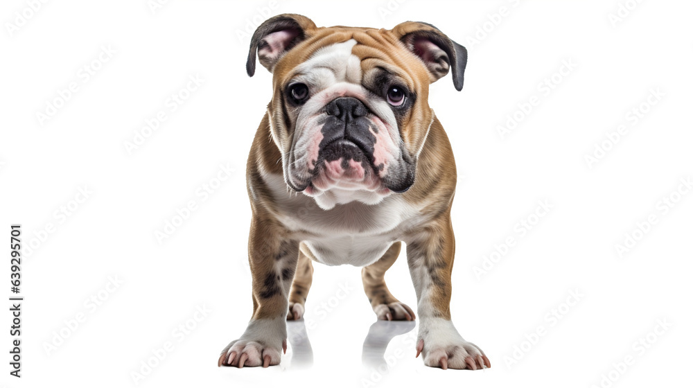 Obraz premium Chien Bouledog anglais en transparence, sans background