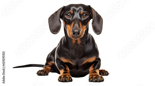 Chien Dachshund  ou Teckel  en transparence  sans background